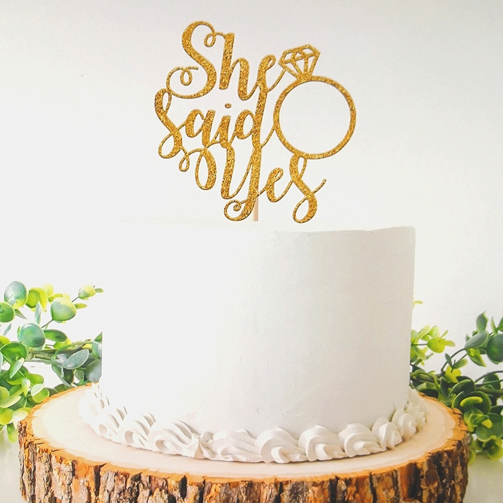 COPY - New 💕She Said Yes Cake Topper, Bridal Shower Decorations, Bride To Be.